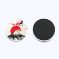 Set d'aimants de frigo japonais avec motif Mont Fuji et cerisiers sur verre poli - Mont Fuji Soleil Rouge Sakura (JY9461-11)