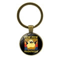 Porte-clés Pew Pew Madafakas avec chat noir et pistolets sur monture bronze rétro - Bronze-Poussin Cool (Bronze-6)