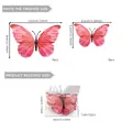 Size guide for 3D pink butterfly wall stickers set of 12 pieces for home wall decoration - Pink Gradient Set (PY19001)