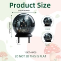 Halloween crystal ball garden stake with gothic castle and pumpkin motif decoration - Castle Crystal Ball Style (DC10074)