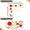 Adesivi murali rose rosse e viti dorate, dimensioni 105 cm di larghezza e 100 cm di altezza - Combinazione Rosa Rossa e Farfalla Dorata (TJ13565) / 30*60cm*2 pezzi
