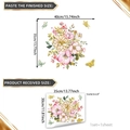 Floral butterfly wall sticker with pink flowers and gold accents for kids room decor - TJ9020 (30x35cm)