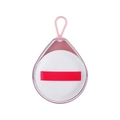 Runde latexfreie Make-up Quaste in rosa tropfenförmigem Etui mit rotem Halteband - Marshmallow-Kissen-Quaste-Stil (Mit Wassertropfen-Box)