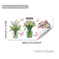 Floral wall decals with lilies and butterflies for glass window and home decoration - Creative Flower Butterfly Wall Sticker (C18512)