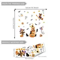 Stickers muraux Halloween avec citrouille fantôme et sorcière pour décor de salon - B16508 (30*90cm * 2 Feuilles)