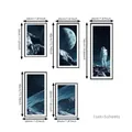 5-piece astronaut space theme wall sticker set for kids room with detailed size measurements - Astronaut Combination Style