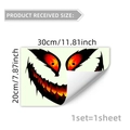 Luminous Halloween toilet sticker with glowing red eyes and spooky jagged smile - Red Eyes Serrated Smile Style (YCG9004) / 30x20cm