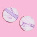 Purple marble pattern cushion puff set with soft texture and comfortable satin strap - Teardrop Shape Single Pack
