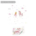 Glow in the dark pink unicorn and ballerina girl wall stickers for nursery decor - Unicorn Girl Set of 3 (20x30cmx3pcs)