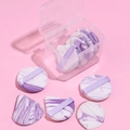 Purple marble makeup sponge set with various shapes and storage box for smooth foundation - Boxed Teardrop Multi-Piece Set