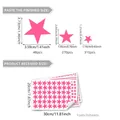 Adesivi murali stelle luminose fai da te per camera con tabella taglie e pezzi - 20*30cm*3Fogli/Set / Rosa (YJ6020)