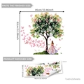 Muursticker boom met roze vlinders en meisje voor de kinderkamer 85x82cm - Roze Meisje En Boom Stijl (M19017)