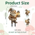 Garden gnome decorative stake with lantern showing dimensions and 2D double-sided detail - Gnome with Lantern Style (DC10019)