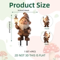 Detail view of 2D gnome garden stake dimensions with wood texture and size annotations - Gnome with Pumpkin Style (DC10054)