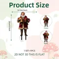 Größenangaben für flachen 2D Weihnachtsmann PVC Gartenstecker mit Vorder- und Rückansicht - Weihnachtsmann Stil B (DC10032)