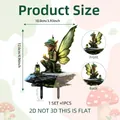 Size chart for 2D green elf garden stake showing 12.6cm height and 10cm width dimensions - Sitting Elf with Lantern (DC10038)