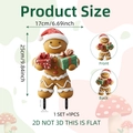 Weihnachts-Lebkuchenmann Gartenstecker aus PVC mit 3D-Druckeffekt für den Garten - Lebkuchenmann Stil (DC10041)