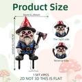Detailed dimension guide for 2D vintage horror gnome garden stake Halloween decoration - Vintage Horror Gnome Dwarf Stake (DC16005)