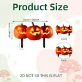 Detailed size chart showing dimensions for a 2D Halloween pumpkin garden stake ornament - Orange Triple Pumpkin Trio Stake (DC19000)