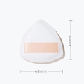 Professional 68mm triangular makeup sponge puff with ribbon handle for smooth blending - Bulk/Loose Packaging / White