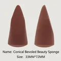 Rotbrauner konisch geschnittener Make-up Schwamm mit dichten Poren, Größe 33mm x 72mm - Konischer Schnitt Lose / Braun