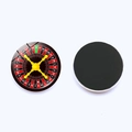 Detail showing the roulette wheel crystal glass magnet with black magnetic backing - Jy9492-11