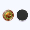 Coppia di magneti da frigo roulette con vetro cristallo e retro magnetico per la casa - Stile Roulette del Casinò 3 (JY9492-3)