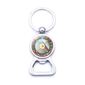 Portachiavi con roulette da casinò e apribottiglie in metallo funzionale colore argento - Jy9495-1