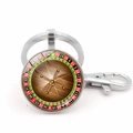 Porte-clés roulette de casino avec pendentif gemme du temps et fermoir homard - Style de Roulette Argent 4 (Argent-1)