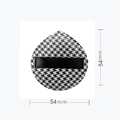 Detail view of a houndstooth teardrop puff with dimensions 54mm by 54mm for makeup - L Waterdrop Shape / Box Packaging