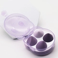 Paarse kat make-up spons set met 4 druppelvormige blenders in een schattige bewaardoos - Paarse Serie