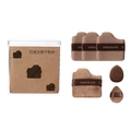 Set di 6 piumini trucco biscotto al cioccolato con custodia per applicazione correttore - Set da 6 Pezzi di Piumini per Trucco a Forma di Biscotto al Cioccolato in Scatola