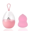 Éponge maquillage rose avec étui de rangement en forme d'œuf et crochet de suspension - Forme de gourde / Rose