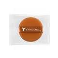 Caramel brown round air cushion makeup sponge puff with PHECDA brand satin strap - Orange Round (Bagged)