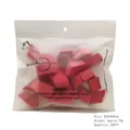 Matte zipper bag with 25 pink wedge makeup sponges showing dimensions 22x20x3cm - Diamond / Large Edition / Burgundy