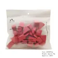 25-piece pink makeup sponge set in frosted zipper bag, showing 22x20x3cm dimensions - Triangle / Large Edition / Burgundy