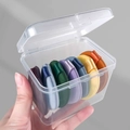 Set of colorful mini fingertip makeup puffs in a clear storage case for precise application - Square Box Set (7 Pcs)