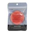 Close-up of silicone makeup sponge cleaner pad in a branded frosted storage bag - Cleaning Pad Puff (Orange Red-Bagged)