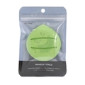 Detail of light green heart-shaped makeup sponge with finger strap in branded packaging - Heart Shape Puff (Light Green-Bagged)