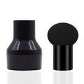 Black mushroom makeup sponge with storage case for wet and dry cosmetic application - Storage Box Included / Black