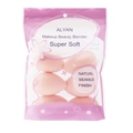 Primer plano de esponjas de maquillaje rosas suaves en estuche para acabado natural - Rosa Miel
