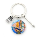 Venedig-Ölgemälde-Schlüsselanhänger mit Pinsel und Malkasten-Anhängern aus Metall - Impressionistisches Ölgemälde (JY9541-Silber 5)