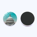Round glass refrigerator magnet featuring the US Capitol Building with soft magnetic back - United States Capitol Washington (JY9543-10)