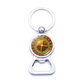 Apribottiglie portachiavi roulette in lega di zinco argento con quadrante colorato - Jy9495-3