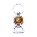 Portachiavi apribottiglie in lega d'argento con design di roulette da casinò - Stile Ruota della Roulette (JY9495-4)