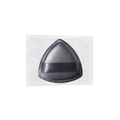 Soft black triangular air cushion makeup puff with ribbon strap in clear packaging - Bag Packaging / Black