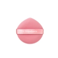 Esponja de maquillaje rosa con forma de fresa con cinta de seda y diseño dulce - Versión Desnuda de Pastel de Fresa / Rosa