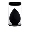 Black teardrop makeup sponge blender with a matching black and transparent storage tube - Teardrop One-cut Boxed / Black