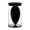 Black teardrop makeup sponge blender with transparent cylindrical dustproof storage case - Rocket Sponge Boxed / Black