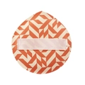 Houppette à coussin d'air en rubycell avec motif à carreaux orange et sangle rose - Orange Lattice Geometric (Loose)